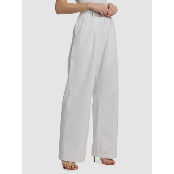 Denimist Women's White Wide Leg Relaxed Blair Double Pleated Pant Size 32 NWOT - Picture 3 of 14